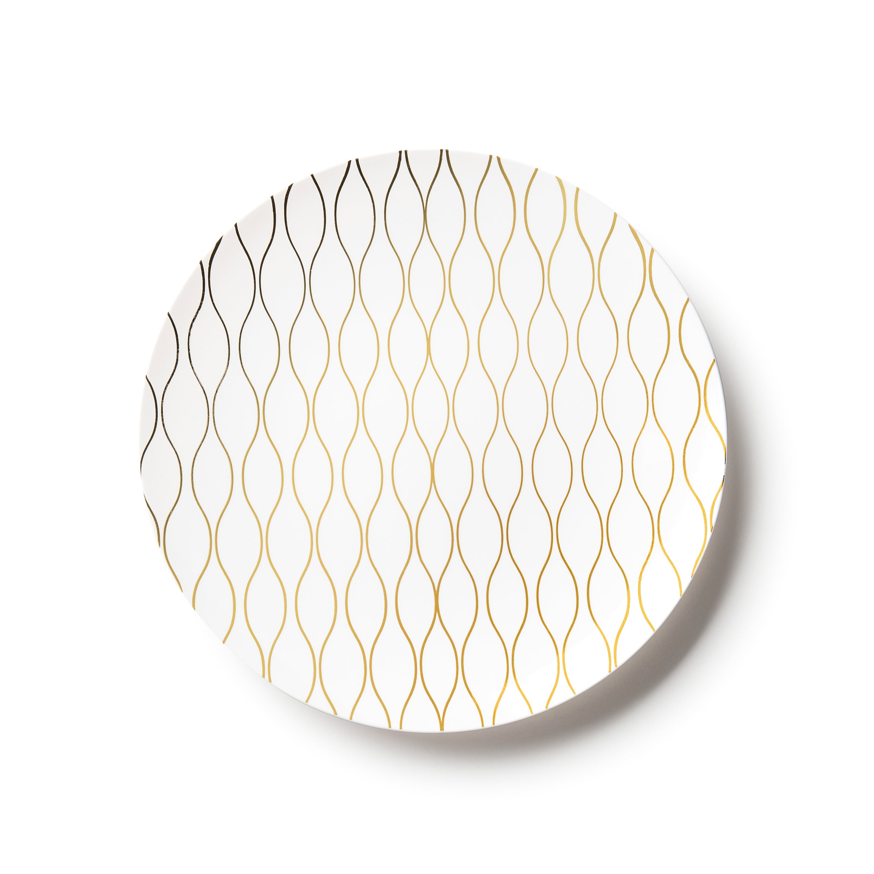 Elegant White & Gold Round Plastic Plates - 10 Inch Disposable Dinner Plates for Parties, Weddings & Events - Durable & Stylish Tableware for Home & Catering Use