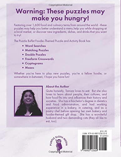 Foodie-Themed Puzzle & Activity Book - The Puzzle Buffet for Adults & Kids | Fun Brain Games for Family Night, Travel Entertainment & Educational Learning