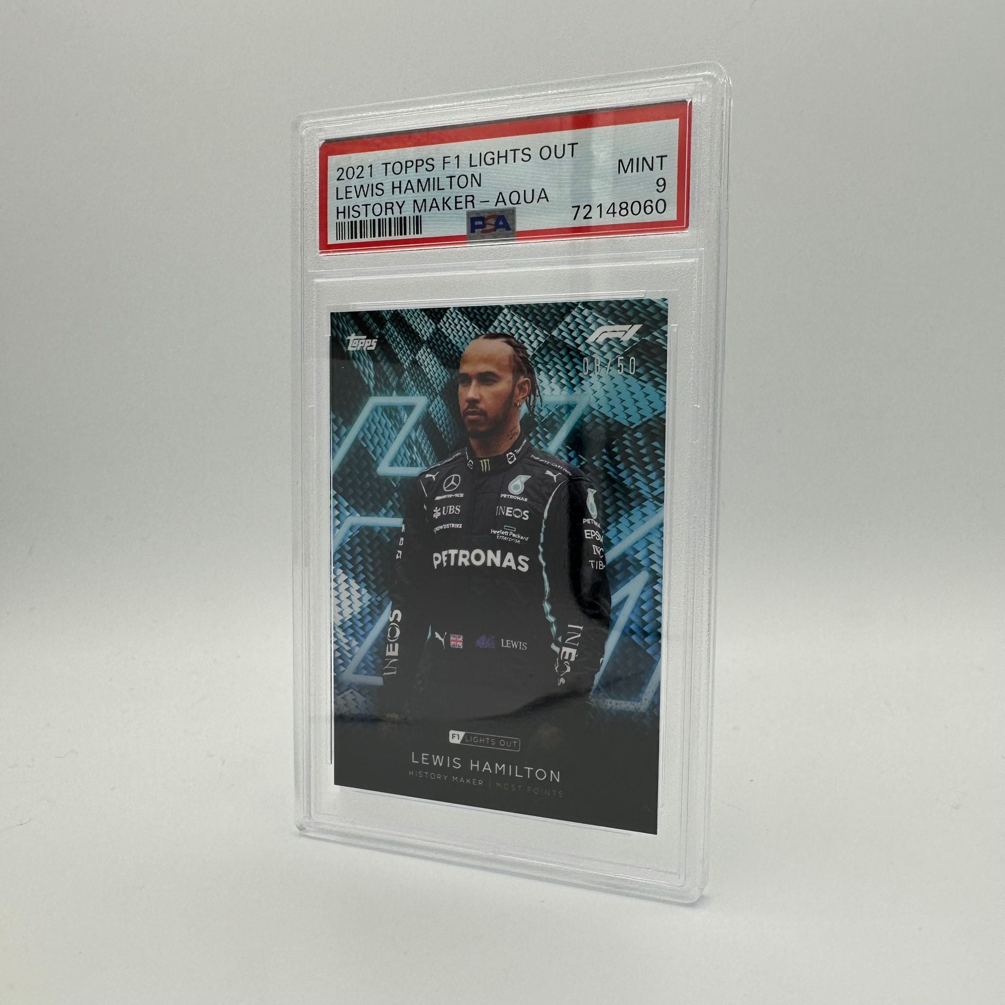 PSA 9 2008 Lewis Hamilton History Maker Limited Edition 50 - Rare F1 Racing Collectible for Display & Investment - Perfect for Motorsport Fans & Memorabilia Collectors