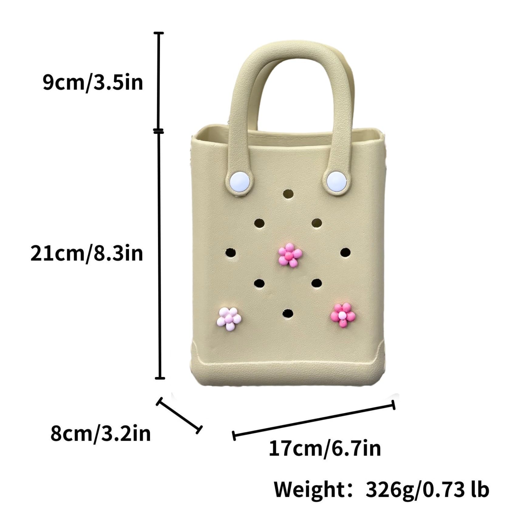 X Small Rubber Beach Tote Bag - Waterproof Lightweight Crossbody Purse for Women, Pool, Boat & Sports | Perfect for Beach Vacations, Swimming & Outdoor Activities