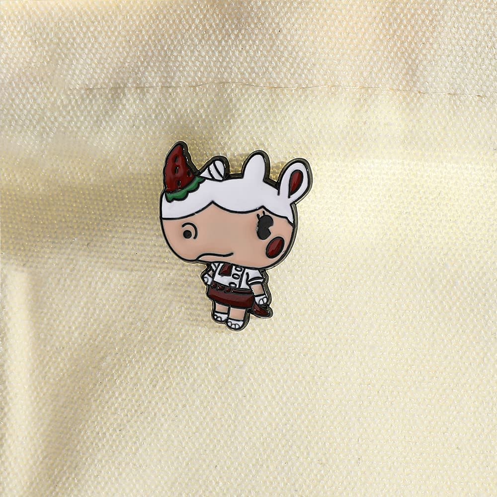 Animal Crossing New Horizons Brooch Pins - Cute Strawberry Rhino Merengue Metal Enamel Pins for Backpacks & Clothes | Game Series Lapel Badges Collection | Perfect Gifts for AC Fans | Great for Cosplay, Conventions & Everyday Fashion
