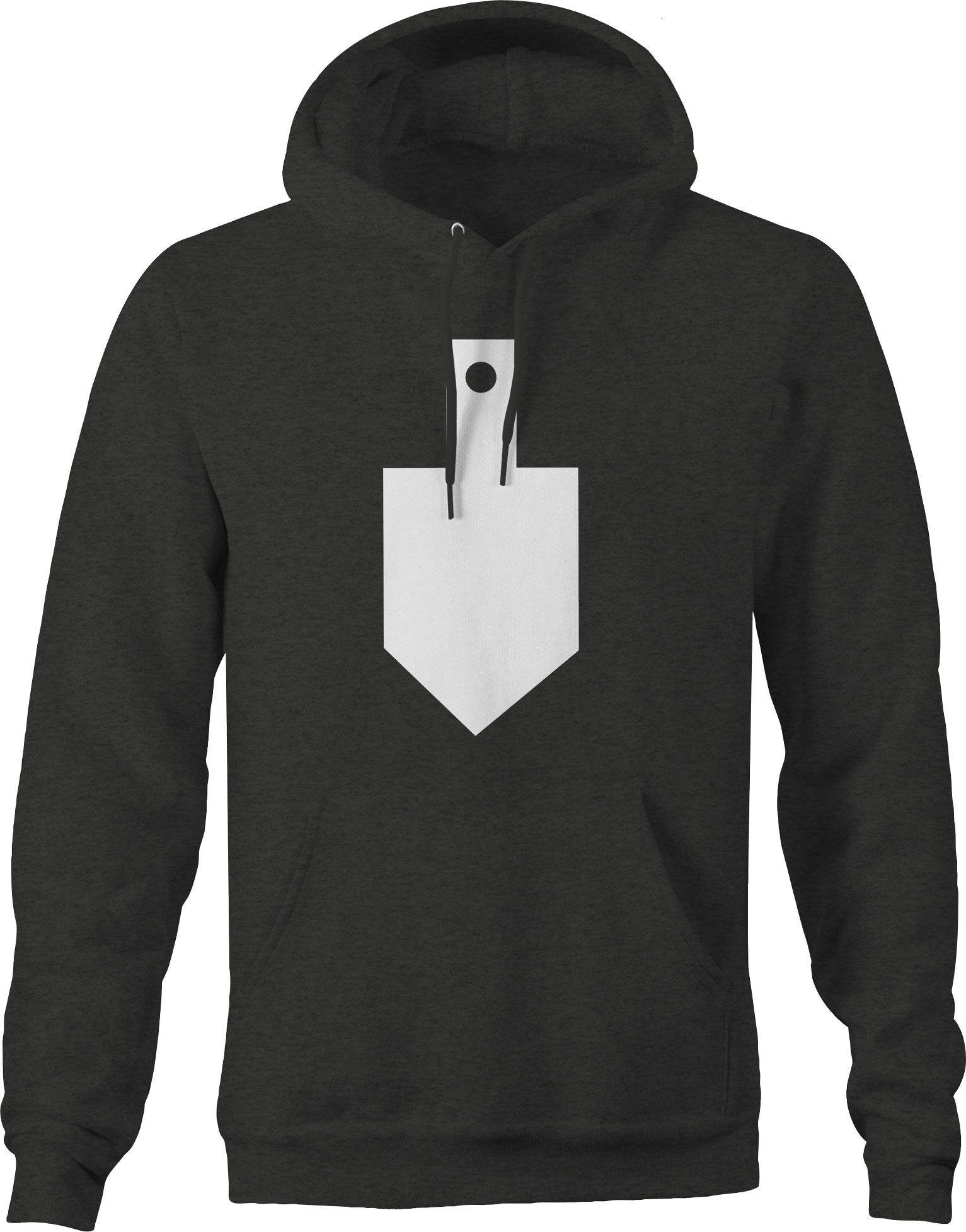 Men's Dreidel Bold with Hole Jewish Hanukkah Holiday Spin Hoodie - Dark Grey | Warm Winter Pullover for Hanukkah Celebrations & Casual Wear