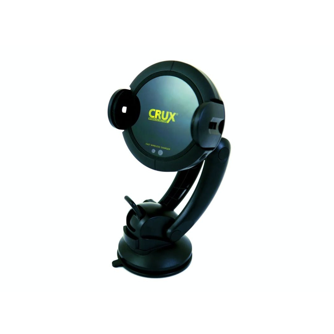 Crux CRISC 010 Wireless Qi Car Charger - 10W Fast Charging with Motorized Adjustable AC Vent Mount & Telescopic Arm - Perfect for iPhone, Samsung Galaxy & AirPods in Car, Office or Home Use
