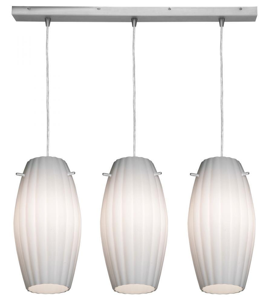 Access Lighting 52376-BS/OPL 3-Light Fleur Bar Island Pendant - Modern Kitchen Island Lighting Fixture for Dining Room, Bar Counter, and Restaurant Decor