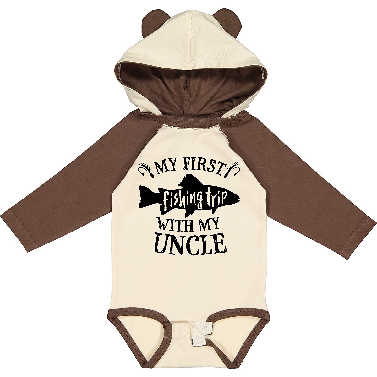 My First Fishing Trip with My Uncle - Long Sleeve Baby Bodysuit | Soft Cotton Creeper for Boys & Girls | Perfect for Outdoor Adventures & Family Photos