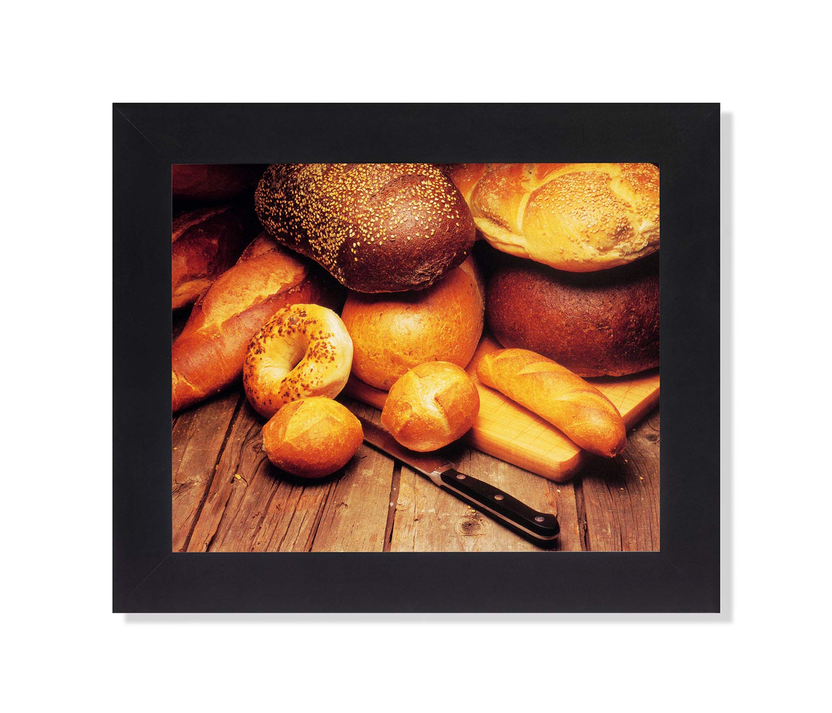 French Bread Kitchen Cafe Diner Wall Art - Framed Print Decor for Restaurant, Bakery & Home Kitchen Decor
