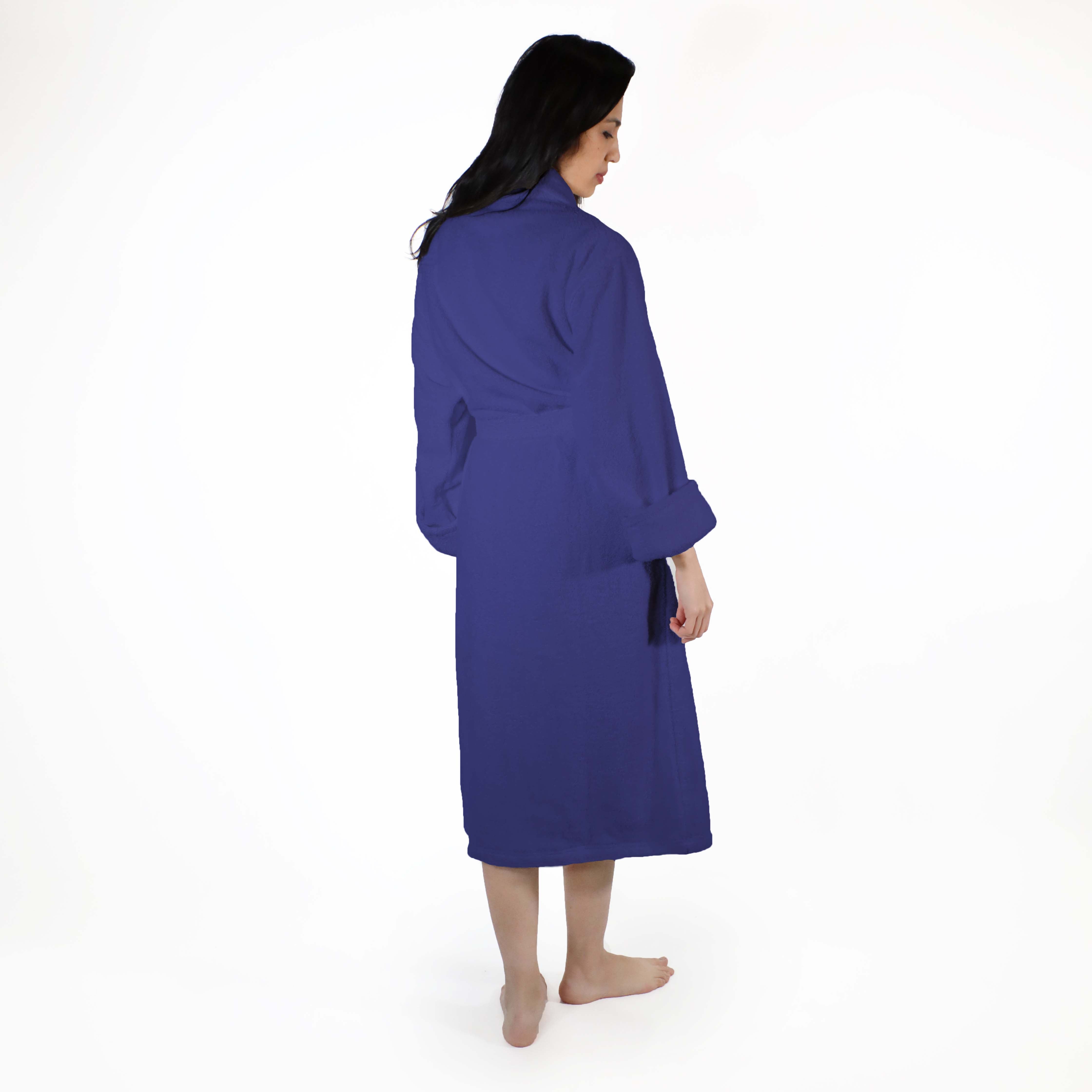Premium Turkish Cotton Bathrobe for Women & Men - Unisex Shawl Collar Long Robe with Pockets | Soft Spa, Lounge & Hotel Style Bathrobe for Home Relaxation