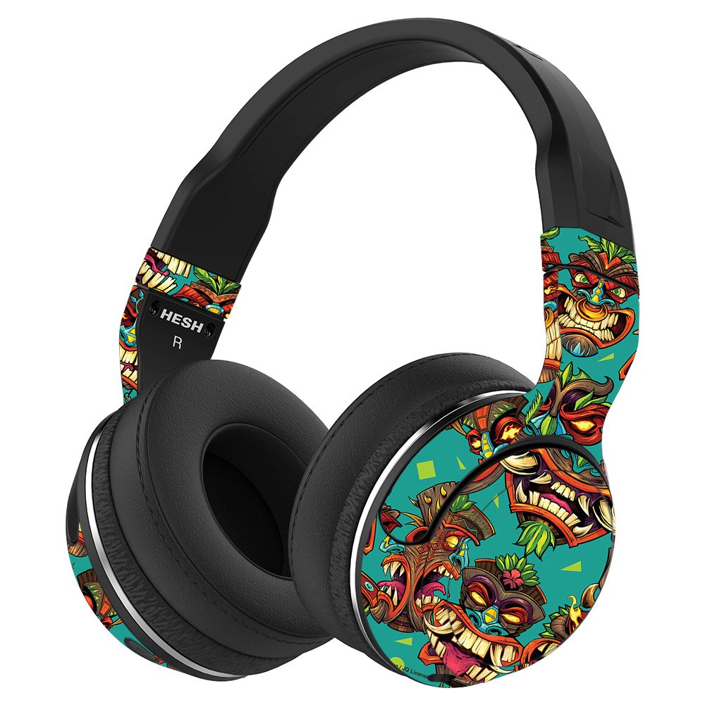 MightySkins Vinyl Wrap Cover for Skullcandy Hesh 2 Wireless Headphones - Crazy Tikis Design | Protective & Durable Skin | Easy to Apply & Remove | Made in USA | Perfect for Travel, Gym & Daily Use