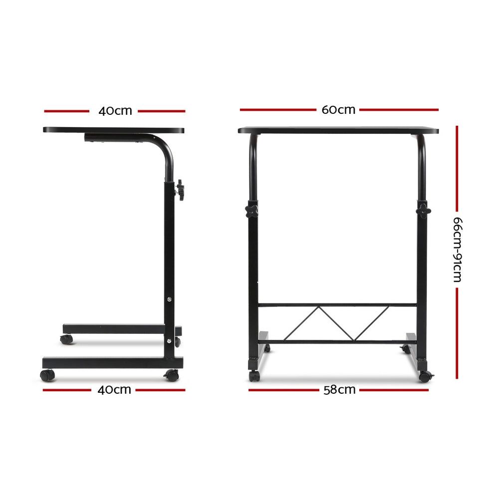 Artiss Portable Laptop Table Desk - Adjustable Height Black Foldable Tray - Perfect for Bed, Sofa, Home Office & Remote Work