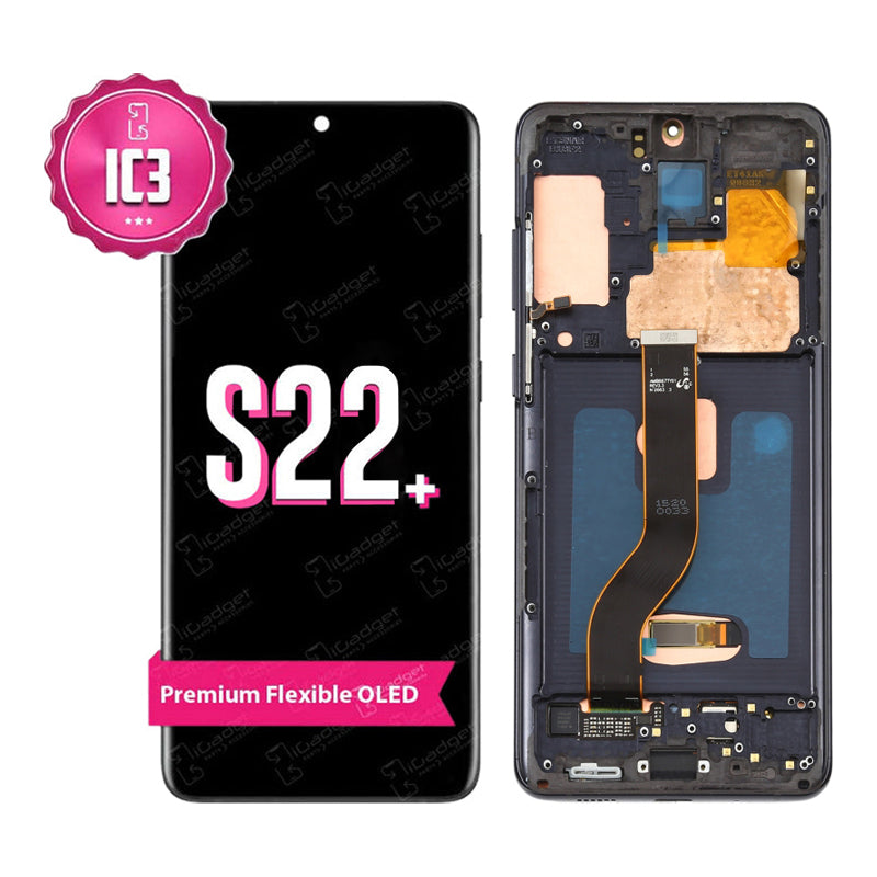 Samsung Galaxy S22 Plus IC3 OLED Screen Replacement with Middle Frame - High-Quality Display Repair Kit for DIY Fixes at Home or Office