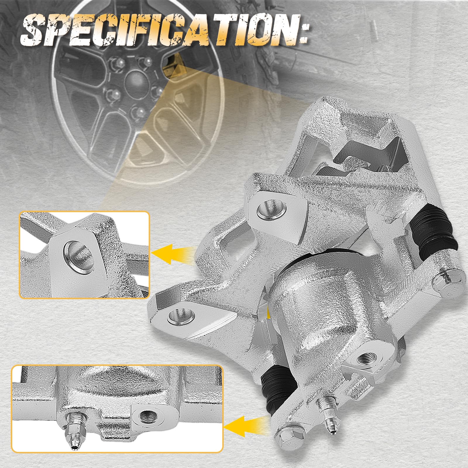 Rear Brake Caliper Replacement for Jeep Wrangler JK/Liberty & Dodge Nitro - Compatible with Part # 165046, 68003774AA, 68003775AA, 68003778AA, 18-B5046, 18-P5046, 18-5046 - Perfect for Off-Roading & Daily Commuting