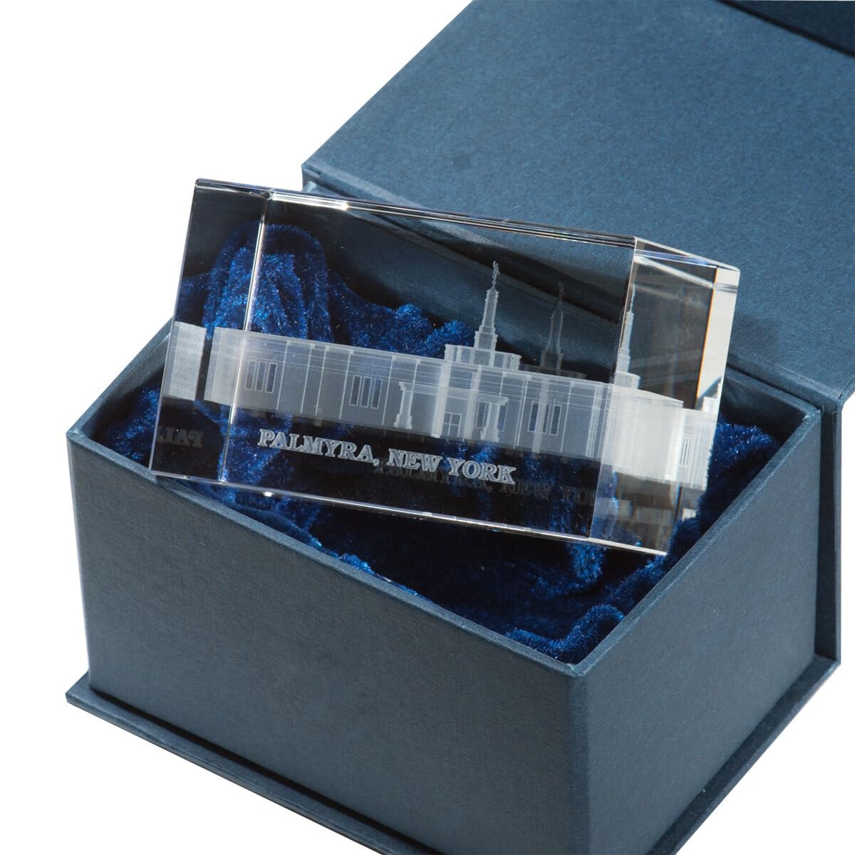Crystal Cube Desk Decor - LDS Temple Paperweight for Office & Home | Christian Gift, Palmyra New York Inspired | Perfect for Work Desks, Bookshelves & Spiritual Spaces