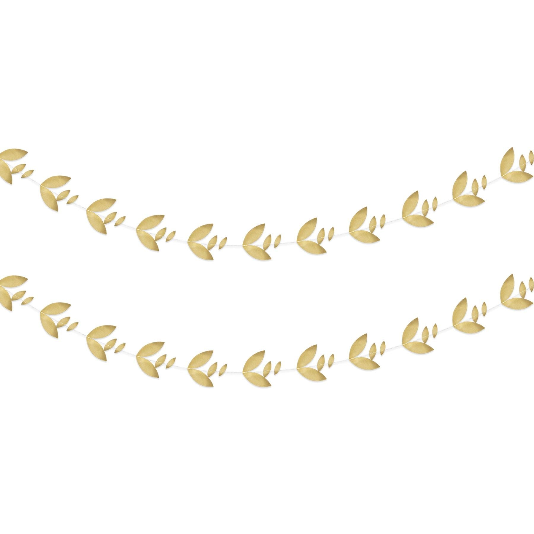 12 Pack Gold Foil Leaves Party Garland - Premium Metallic Decor for Halloween, Thanksgiving, Christmas & Wedding Celebrations - Perfect for Wall, Table & Ceiling Decorations