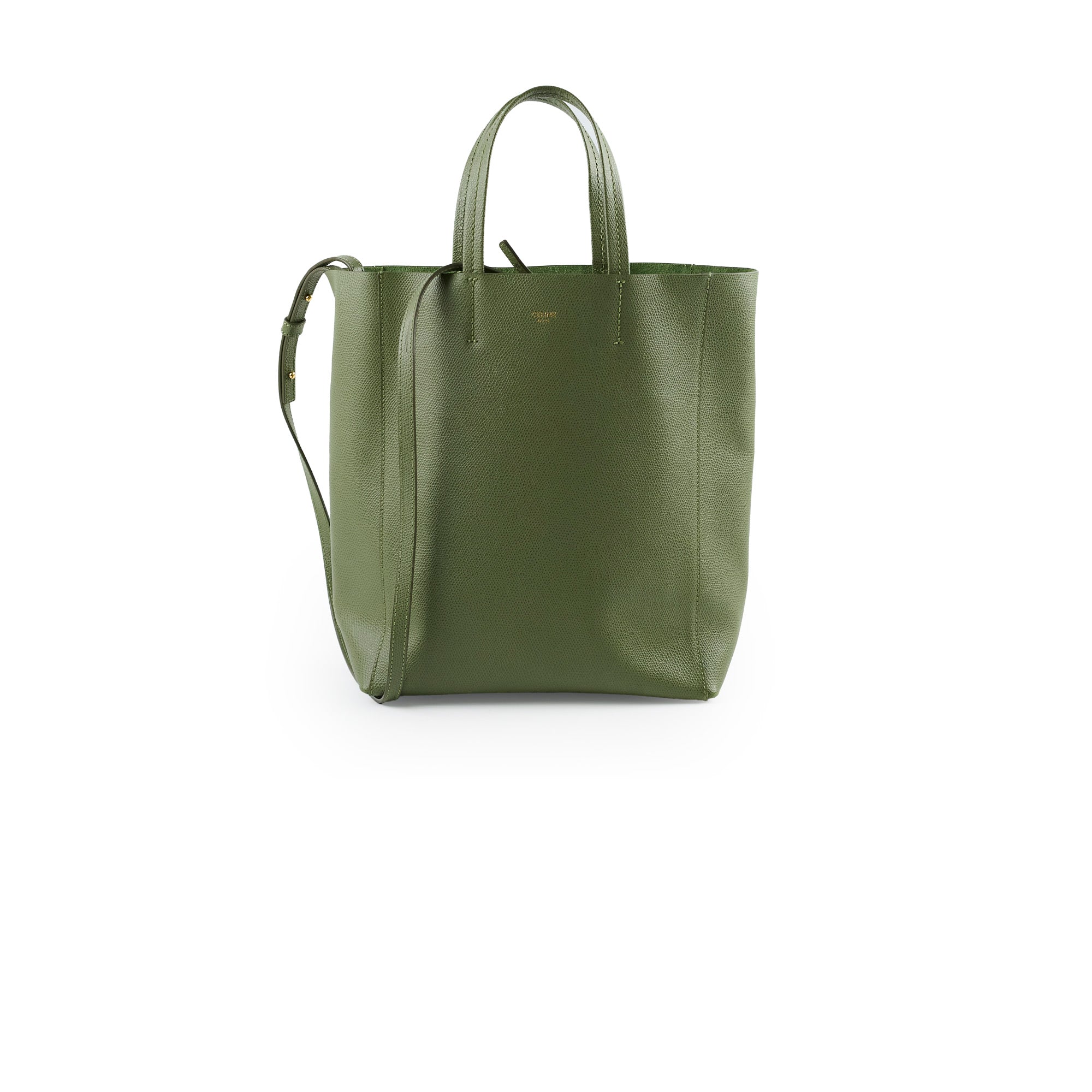 Celine Green Leather Tote Bag with Adjustable Strap - Stylish Handbag for Women, Work, Travel & Everyday Use