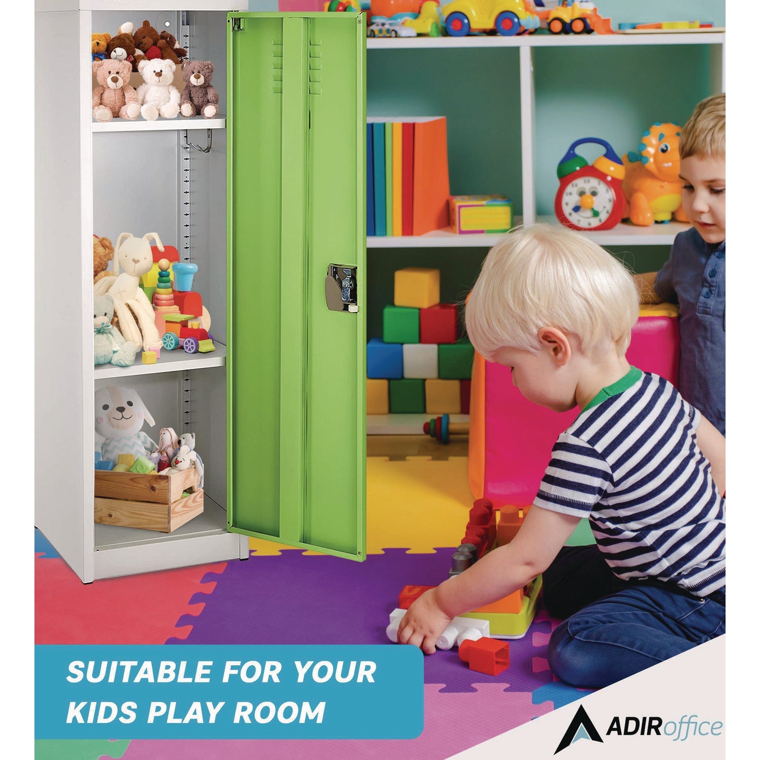 AdirOffice Steel Storage Locker - 1 Compartment Metal Locker Cabinet 15