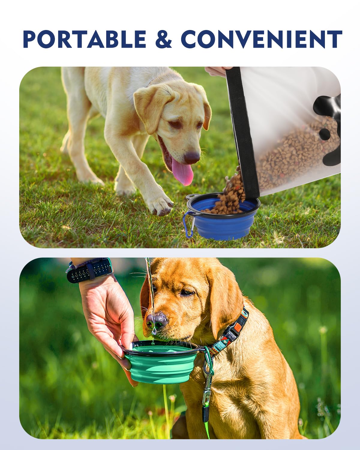 ANVS Silicone Pet Food Storage Bag - 30-Cup Dog Food Container with 2 Collapsible Travel Bowls | Leak-Proof, Portable Dog Food Carrier for Camping, Travel, Dog Boarding & Outdoor Adventures | Perfect for Hiking, Road Trips & Weekend Getaways with Your Pet