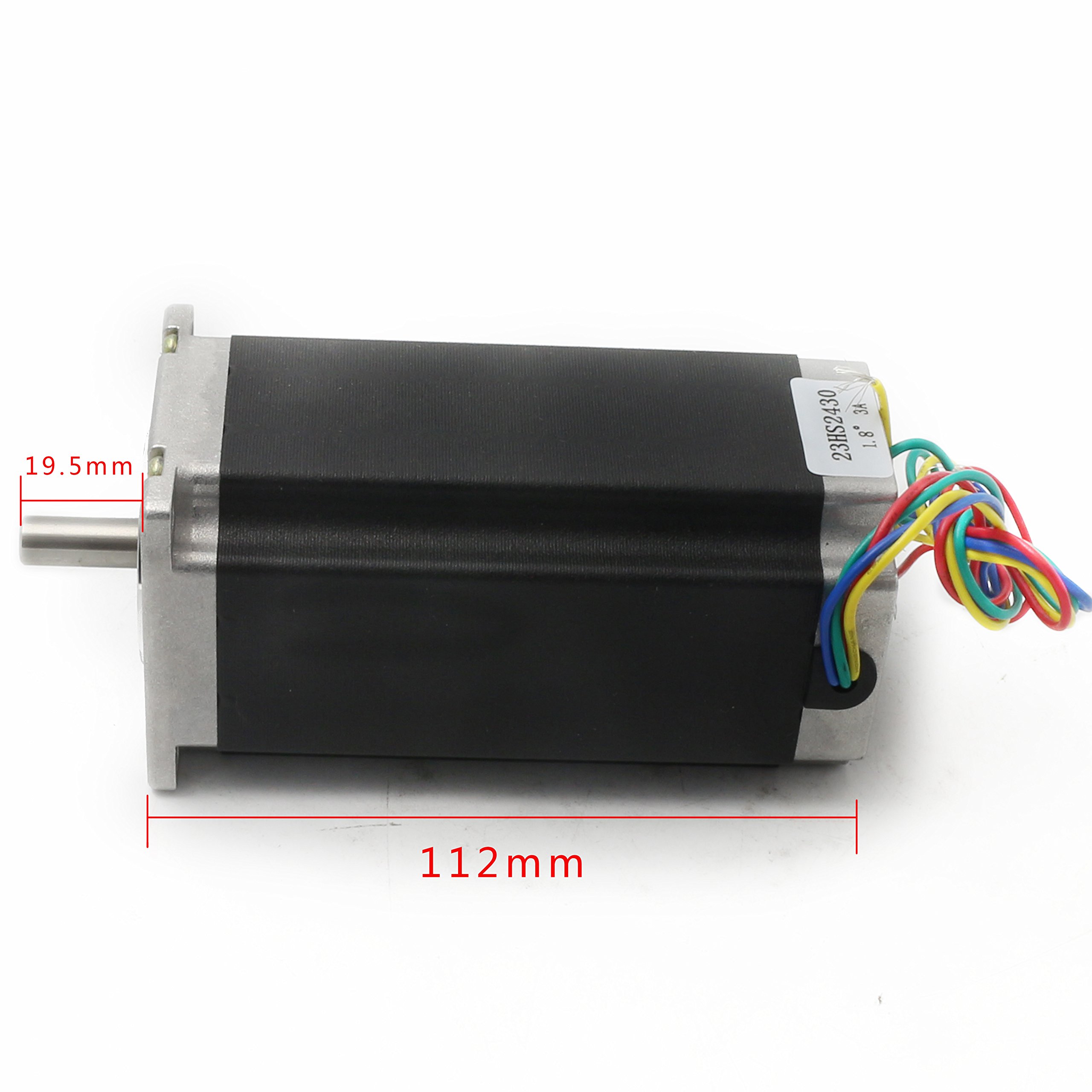 CNCTOPBAOS Nema23 Stepper Motor 425oz-in (3A, 2.8N.m Torque) for CNC Router, Engraving, Milling & Lathe Machines | High Precision 1.8° Step Angle | 112mm Body Length with 4 Lead Wires | Perfect for DIY CNC Projects, 3D Printers & Industrial Automation