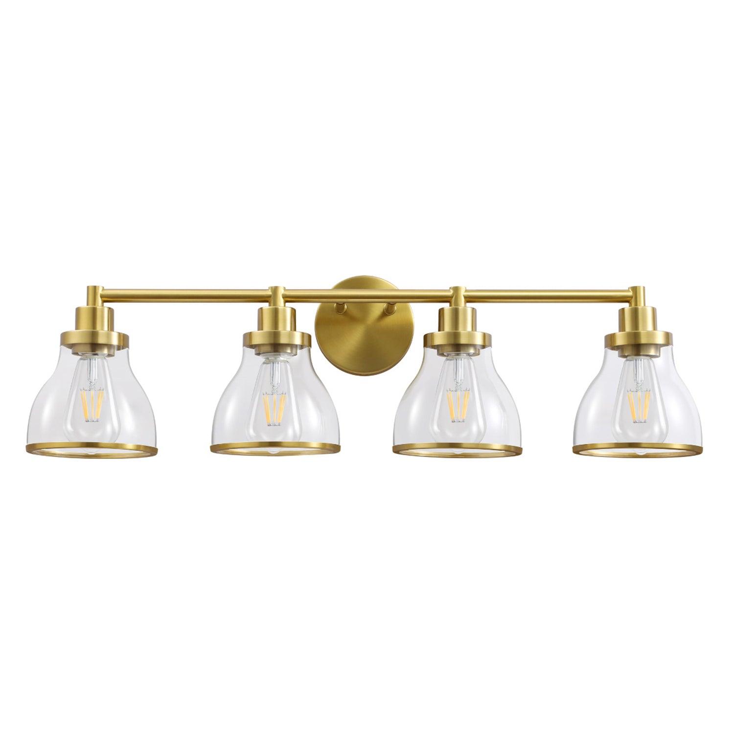 Hermosa Modern 4-Light Bathroom Vanity Light Fixture - Brushed Nickel Finish for Bathroom Mirror Lighting, Perfect for Modern Home Decor and Spa-Like Ambiance