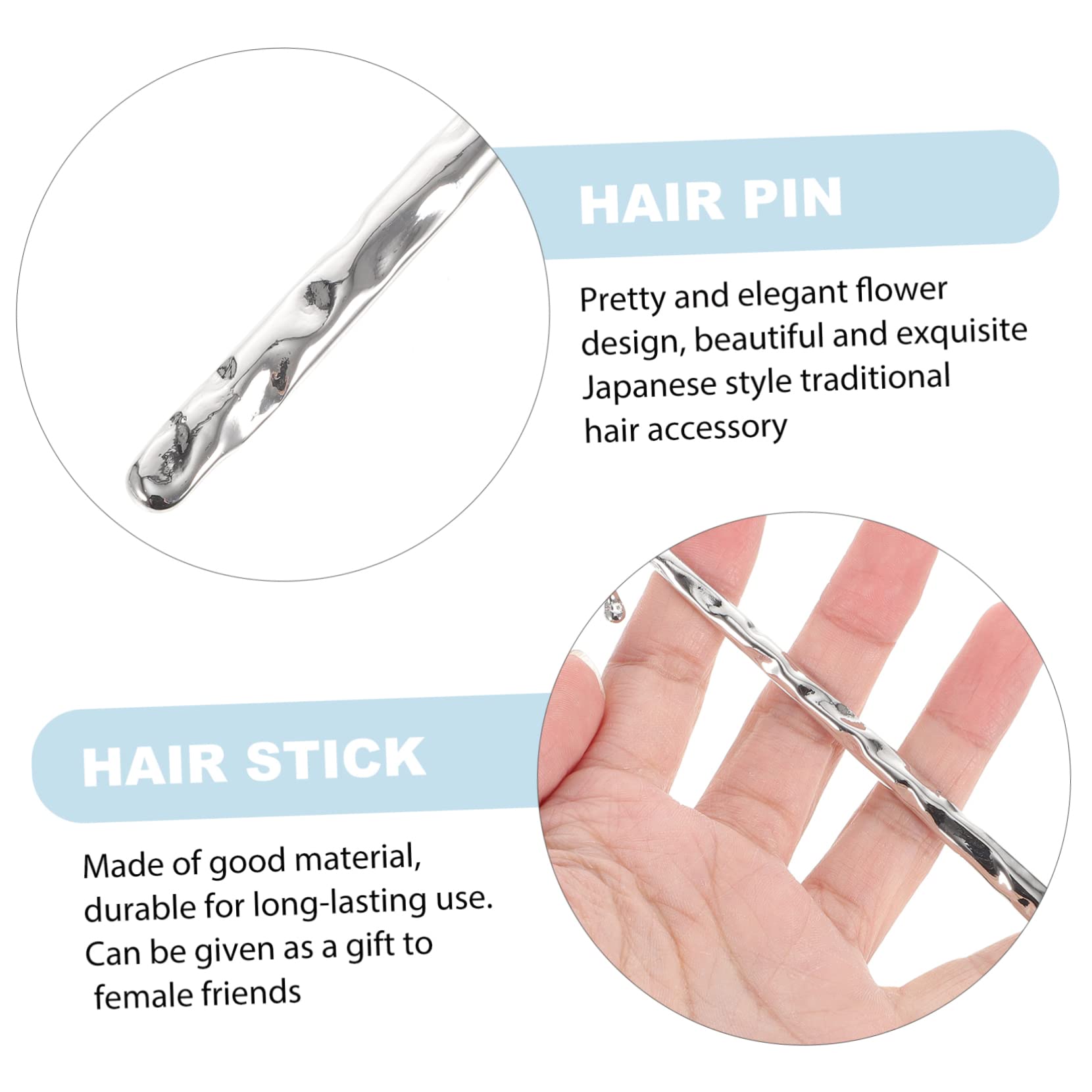 ABOOFAN 3-Piece Hair Sticks Set - Elegant Rhinestone & Crystal Hair Clips for Women with Long Hair, Zinc Alloy Hair Accessories for Wedding, Party & Daily Styling