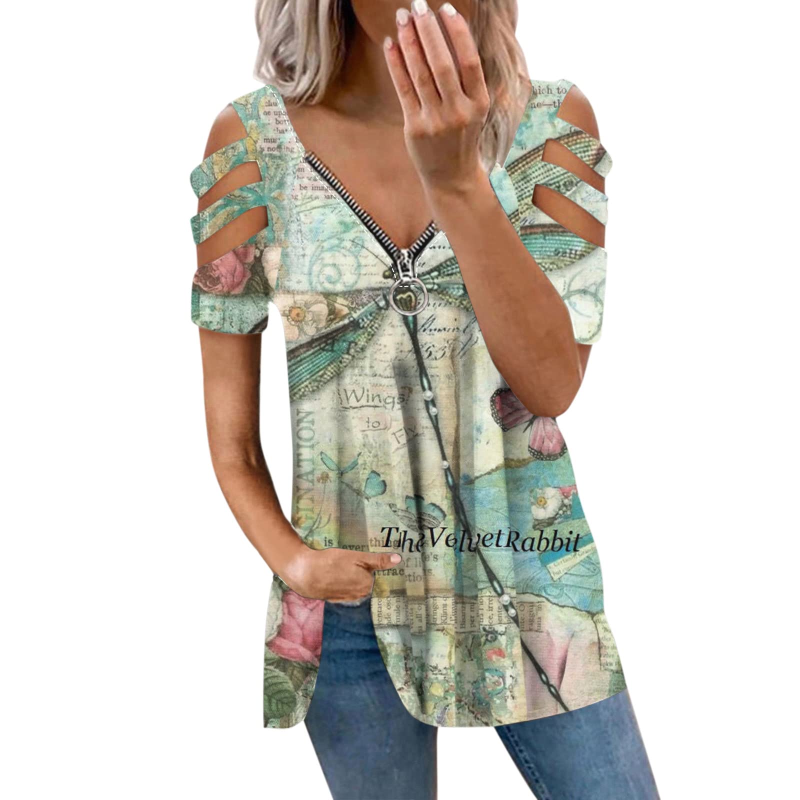 Women's Floral Print Crewneck T-Shirt - Casual Workout Tank Top for Summer & Fall - Perfect for Yoga, Gym, and Everyday Wear