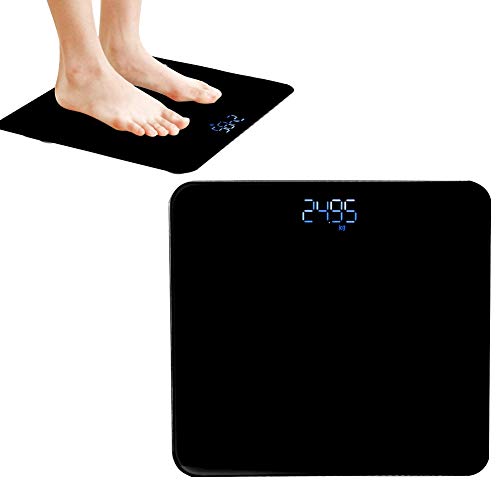 Naroote Smart Digital Body Fat Scale - High Precision USB Rechargeable Bathroom Weight Scale with LED Display for Home & Gym Use (Black) - Track Weight, BMI, Body Fat & More for Health & Fitness Goals