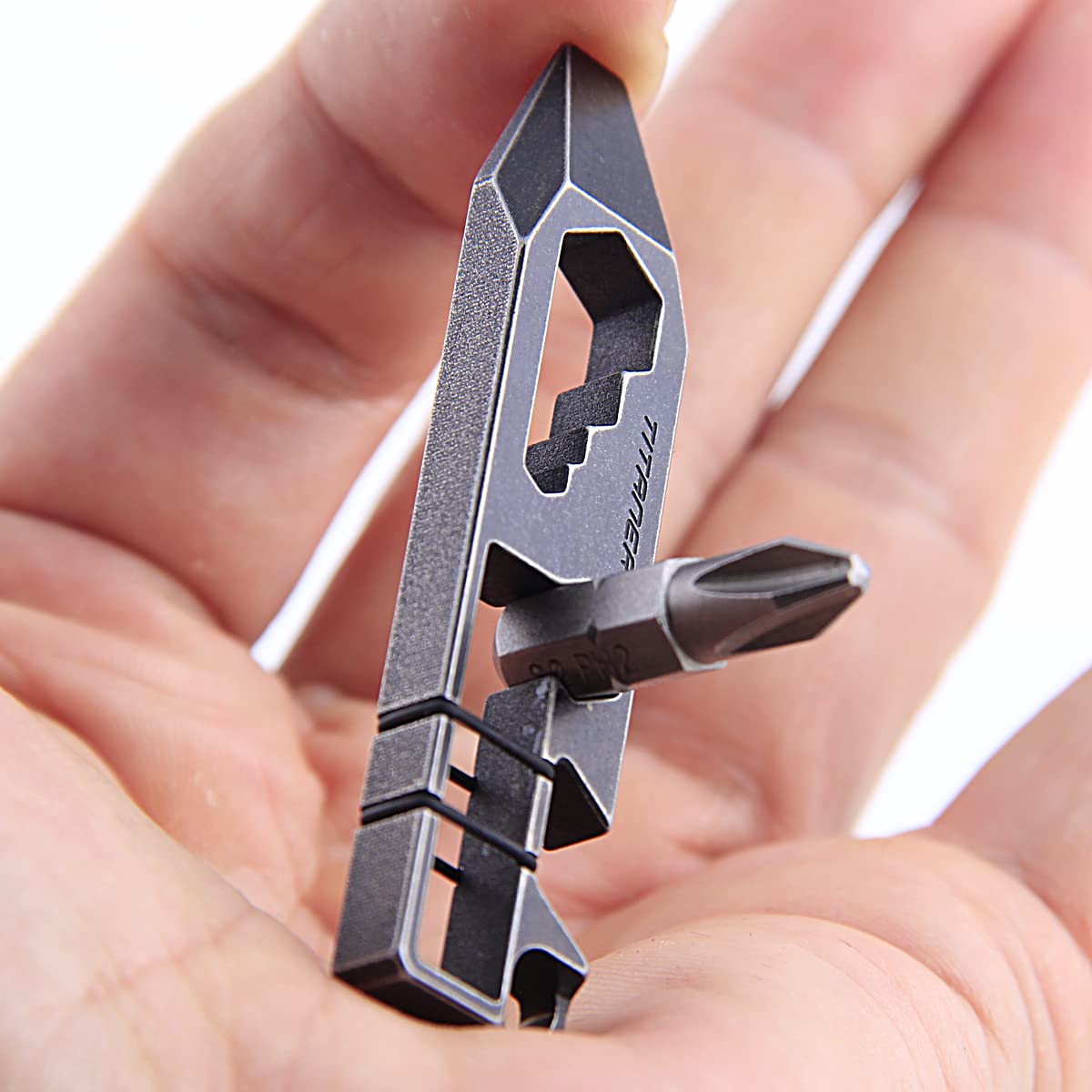 Premium Titanium EDC Pry Bar - Multi-Tool with Bottle Opener, Screwdriver & Wrench - Durable Keychain Tool for Outdoor, Survival & Everyday Carry (Blue) - Perfect for Camping, Hiking, DIY & Emergency Situations