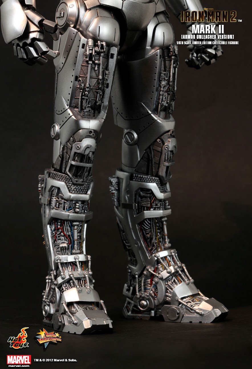 Hot Toys Iron Man 2 Movie Masterpiece Limited Edition 1/6 Scale Collectible Figure - Iron Man Mark II Armor Unleashed - Perfect for Marvel Fans, Action Figure Collectors & Home Display