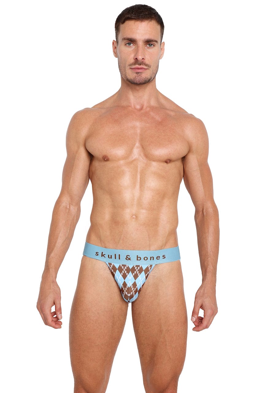 Skull Argyle Jockstrap - Men's Fashion Underwear with Unique Skull Print Design for Workout, Gym & Sports Performance | Comfortable & Breathable Support for Athletes & Fitness Enthusiasts