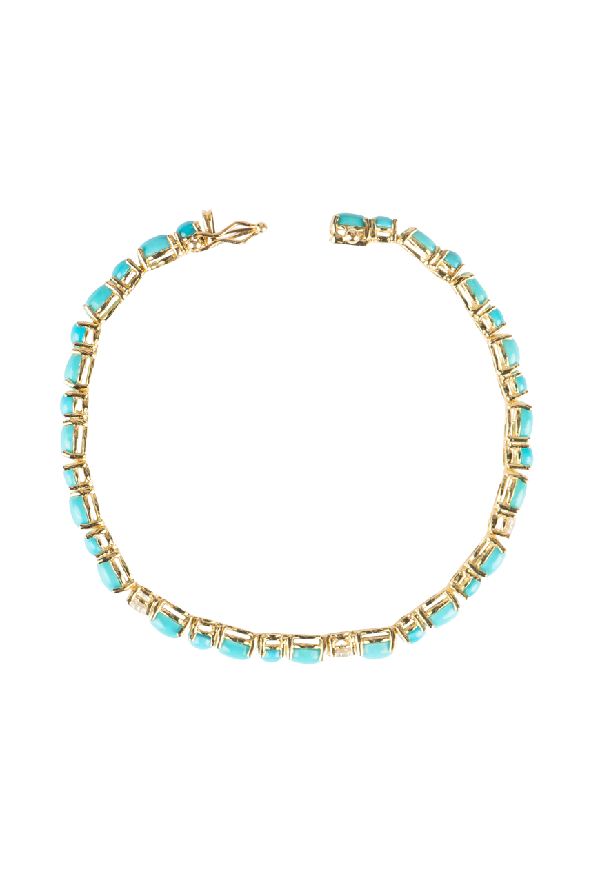 Sleeping Beauty Turquoise & Diamond Bracelet – Elegant Handmade Jewelry for Women, Perfect for Weddings, Parties & Gifts | Free Shipping USA