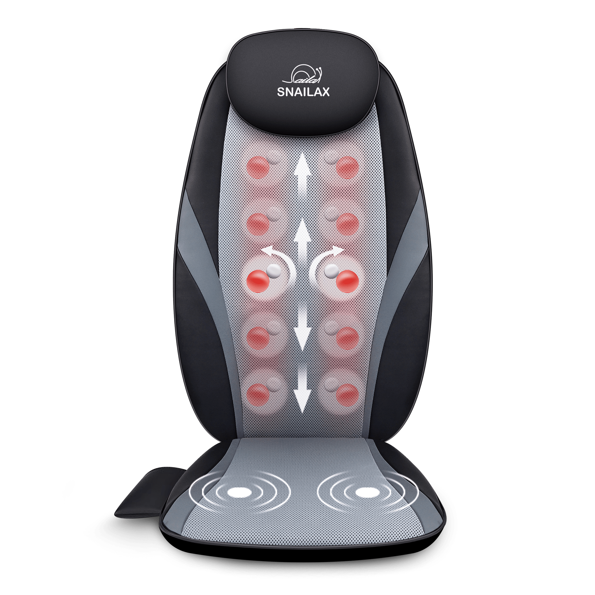 Snailax Shiatsu Massage Cushion with Heat - Kneading Back Massager for Neck, Shoulder & Full Body - Portable Massage Chair Pad for Home, Office & Car Use