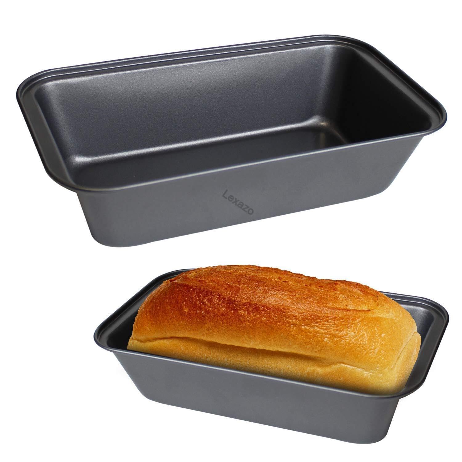 **Lexazo Nonstick Aluminum Bread Loaf Pan - Rectangular Cake Baking Mold for Homemade Bread, Cakes & Pastries - Microwave & Oven Safe (1-Piece, Black) - Perfect for Baking, Meal Prep & Holiday Treats**
