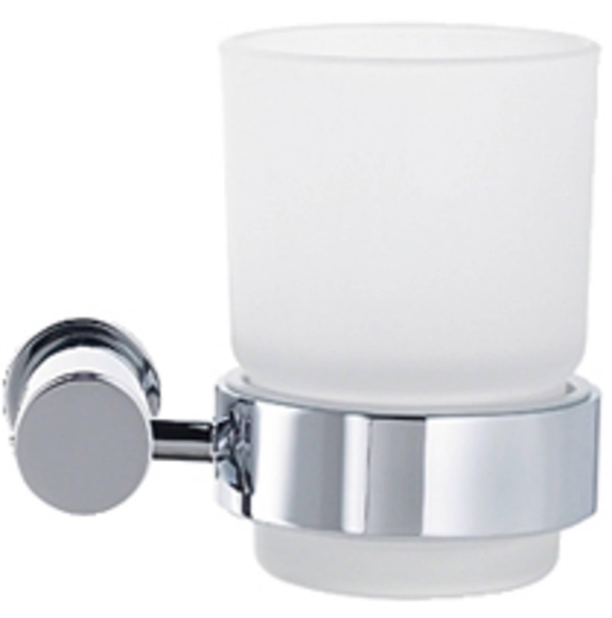 Duravit D-Code Modern Chrome Toothbrush Cup - Sleek Bathroom Organizer for Countertop & Vanity Storage | Perfect for Home, Hotel, and Spa Decor