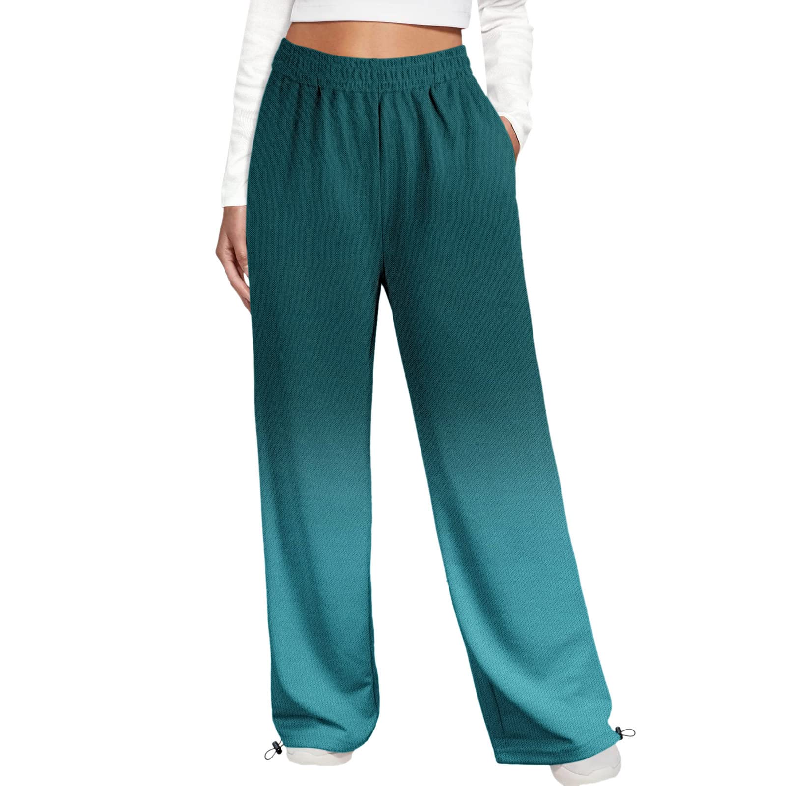 Women's Drawstring Sweatpants with Pockets - Butterfly Print Jogger Pants Elastic Waist Casual Lounge & Workout Pants Plus Size - Perfect for Yoga, Running, Travel & Home Comfort