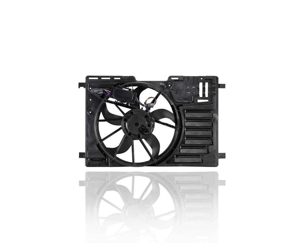 34 Inch 4-Pin Engine Cooling Fan Assembly for 2012-2018 Ford Focus/ST Hatchback & 2014-2018 Transit Connect | Compatible with 4-Cylinder 2.0L Turbo, 1.6L Turbo & 2.5L Engines | Direct Replacement Part CV6Z8C607P | Perfect for Summer Driving & Heavy Traffic Conditions