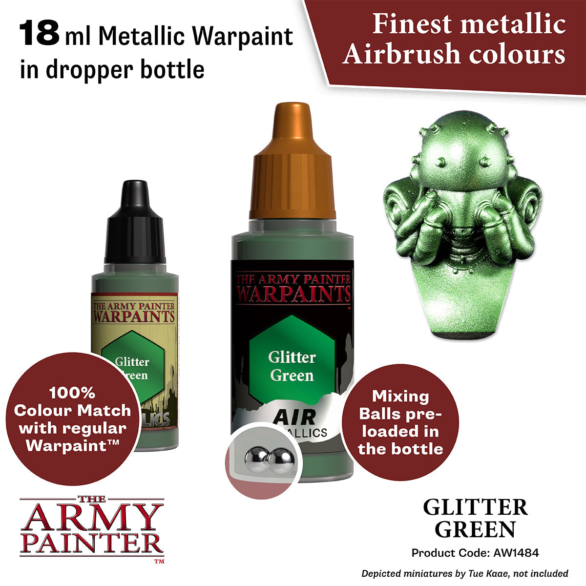 Warpaints Air Metallics Glitter Green - Metallic Acrylic Paint for Airbrush, Model Kits & Miniatures - Perfect for Cosplay, Warhammer & DIY Crafts