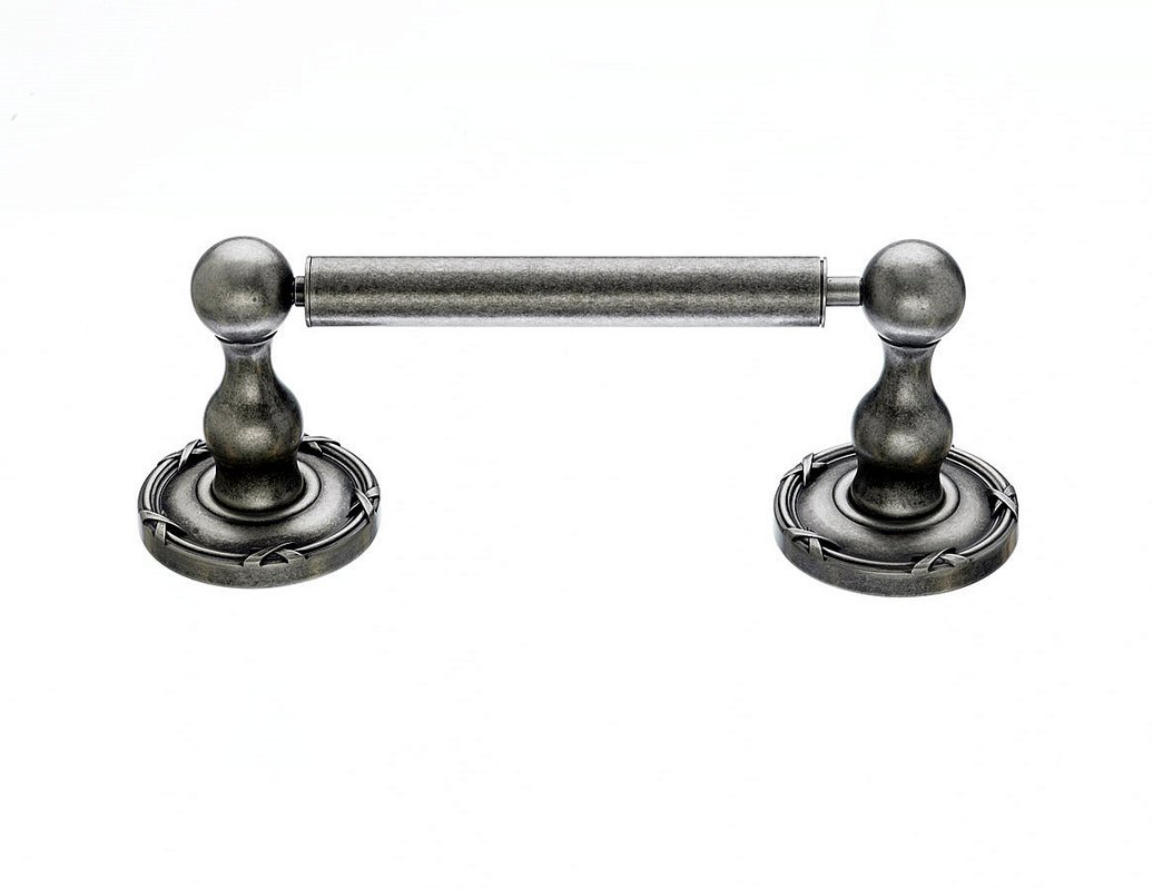 Top Knobs Edwardian Bath Wall Mounted Toilet Paper Holder in Antique Pewter - Vintage Style Bathroom Tissue Roll Dispenser for Classic & Modern Home Decor