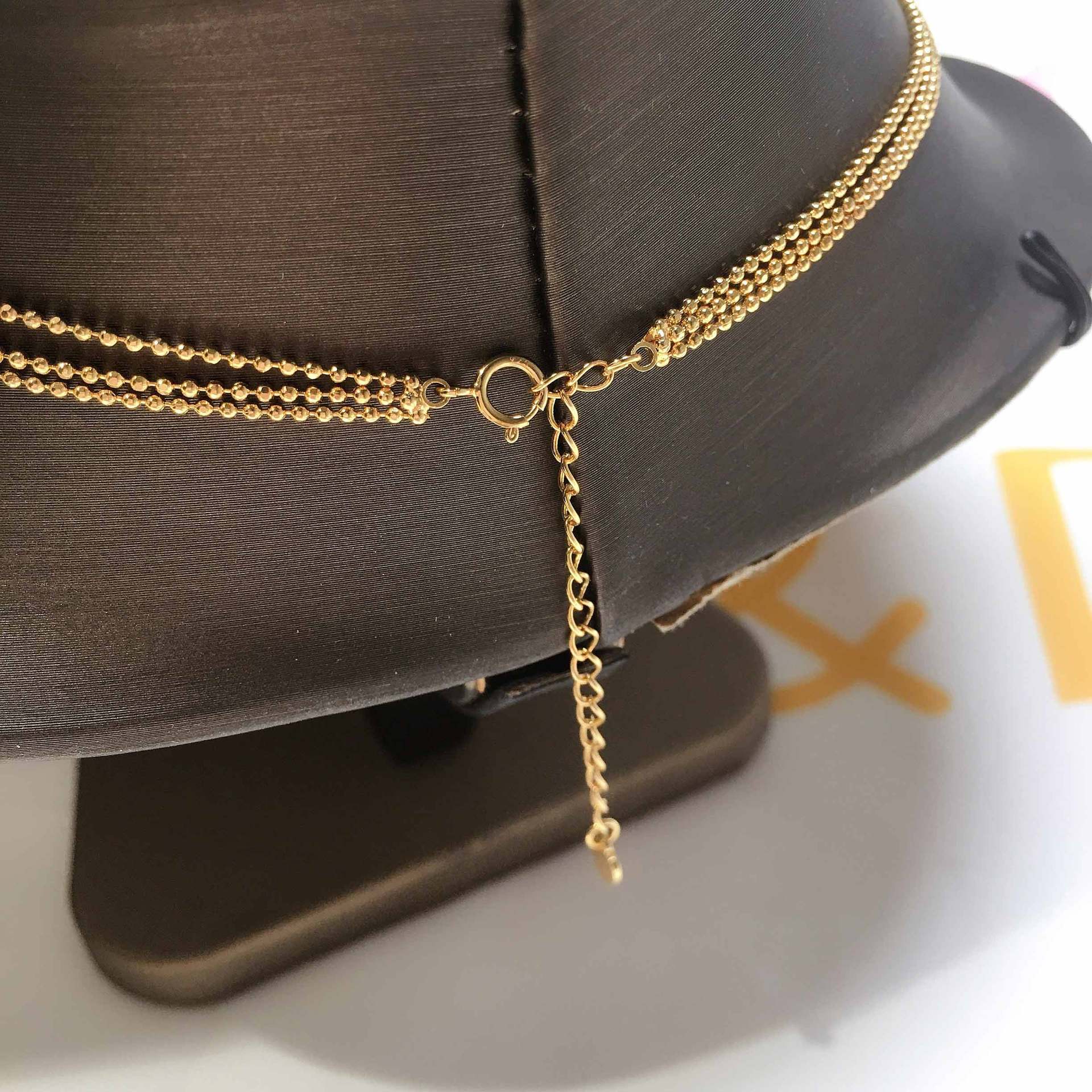 Elegant Multi-Layered Gold Lace Choker Necklace with Pearl Accents | HY008 | Perfect for Weddings, Parties & Evening Events
