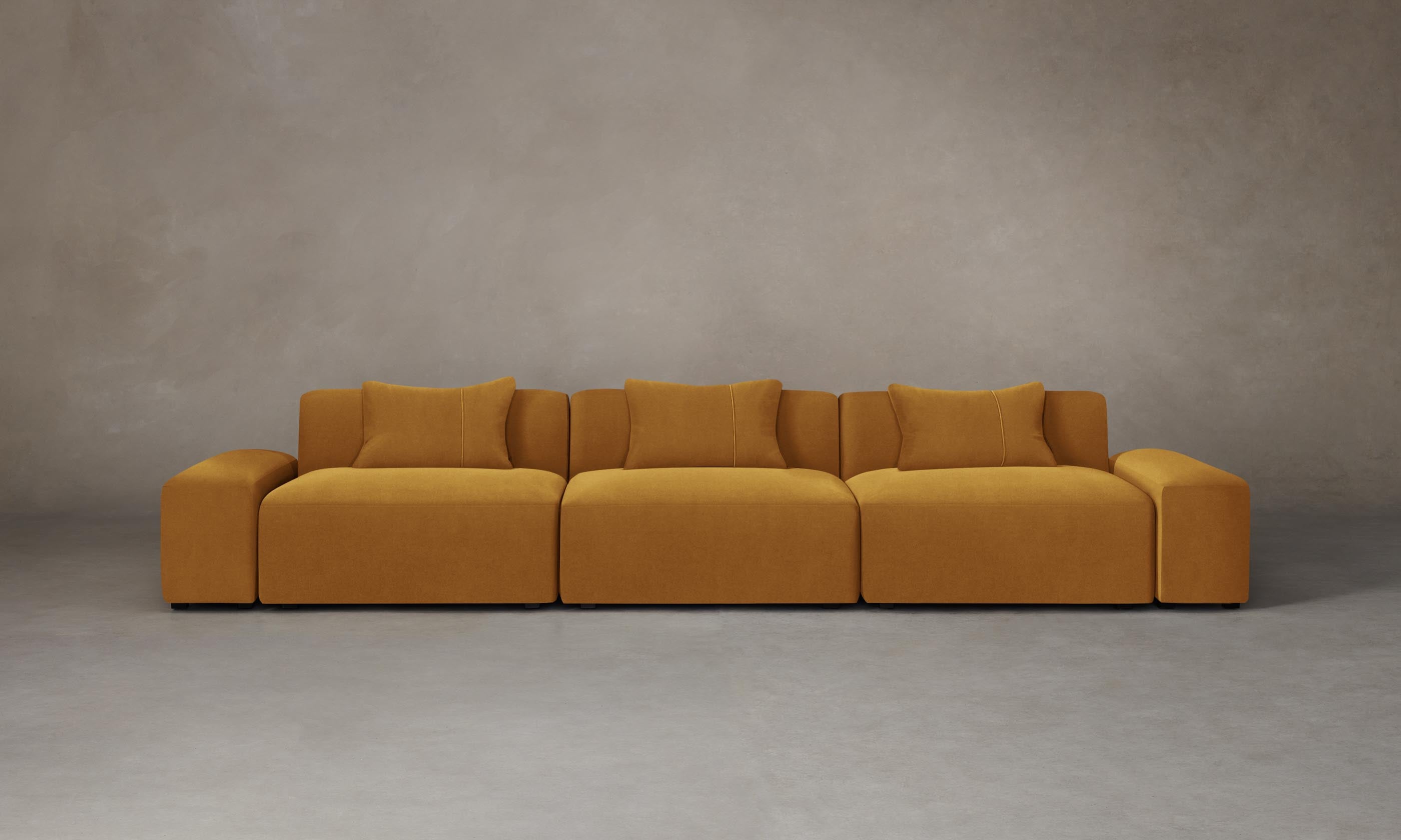 Breuer Modular Sofa - Luxurious Mohair Upholstery in Amber | Modern Living Room & Lounge Furniture for Stylish Home Decor