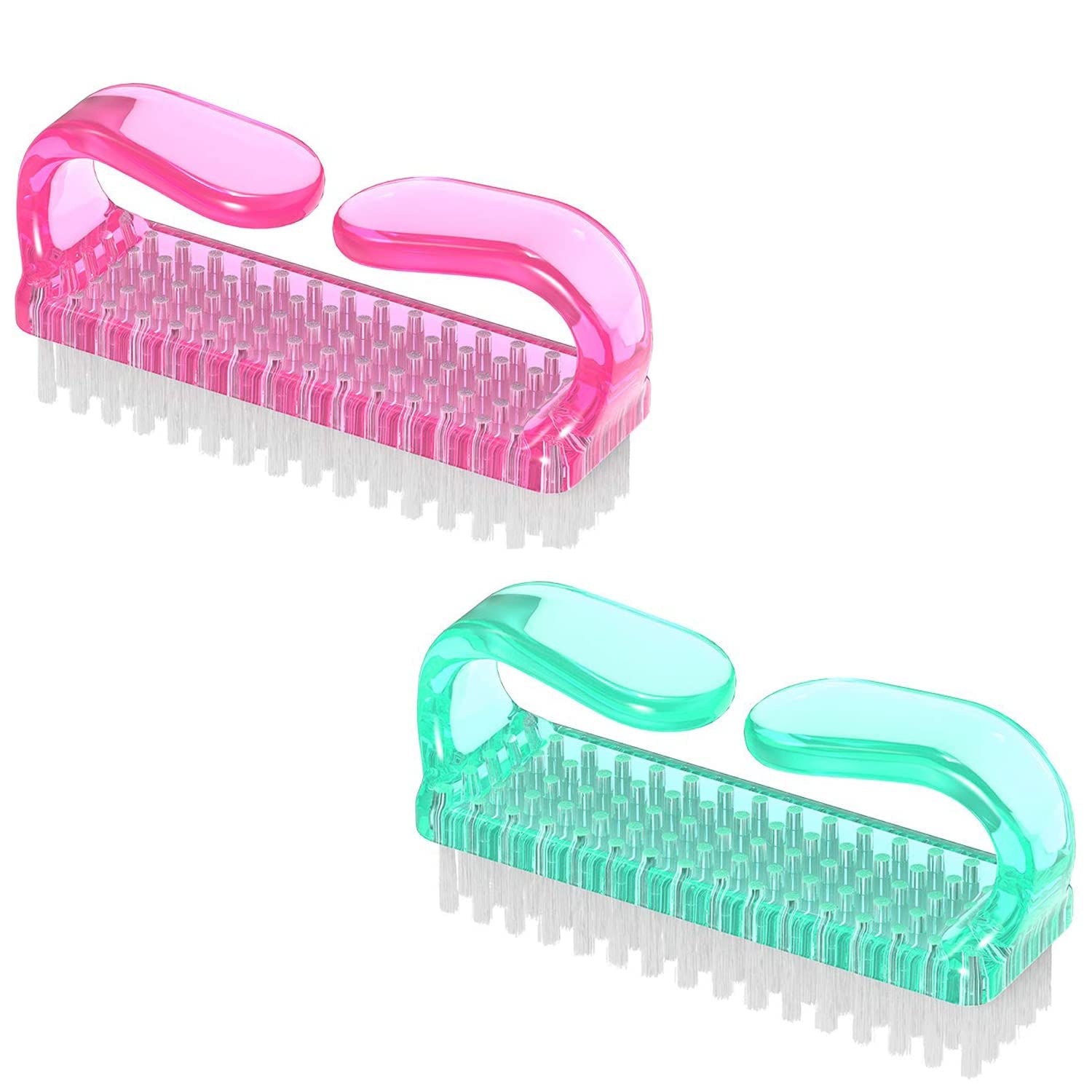 Multicolor Nail Brush for Hands & Feet - Durable Handle Grip Nail Scrubber, Toe Cleaner & Pedicure Tool - Perfect for Home Manicure, Salon Care & Travel Hygiene (1-Pack)