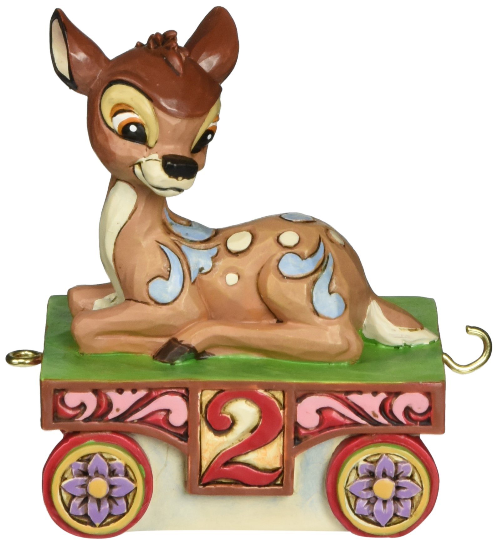 Disney Traditions by Jim Shore Bambi Baby Birthday Train Age 2 Stone Resin Figurine - 3.5