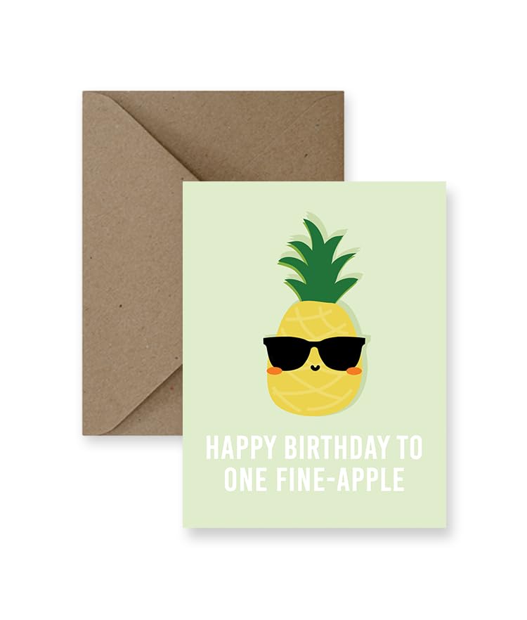 Happy Birthday Greeting Card for Pineapple Lovers - Funny Pineapple Birthday Card for Friends & Family - Perfect for Birthdays, Parties & Special Occasions