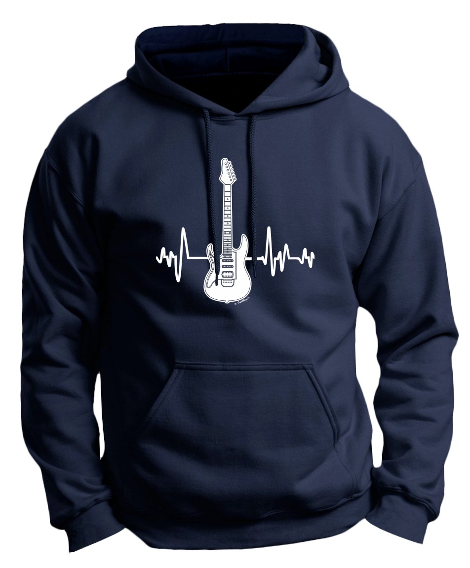 Electric Guitar Heartbeat Premium Hoodie Sweatshirt - Best Gift for Music Lovers & Rock Fans - Perfect for Concerts, Gigs & Casual Wear