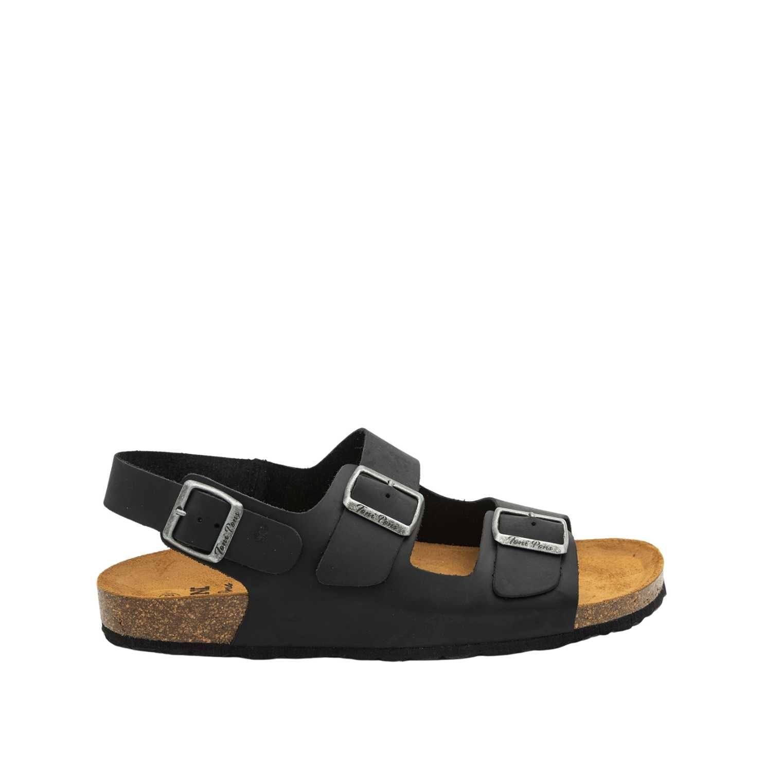 Men's Genuine Leather Sandal with Double Buckle Strap - Comfortable Casual & Outdoor Walking Shoes for Summer Beach Vacation and Daily Wear - Gil PE