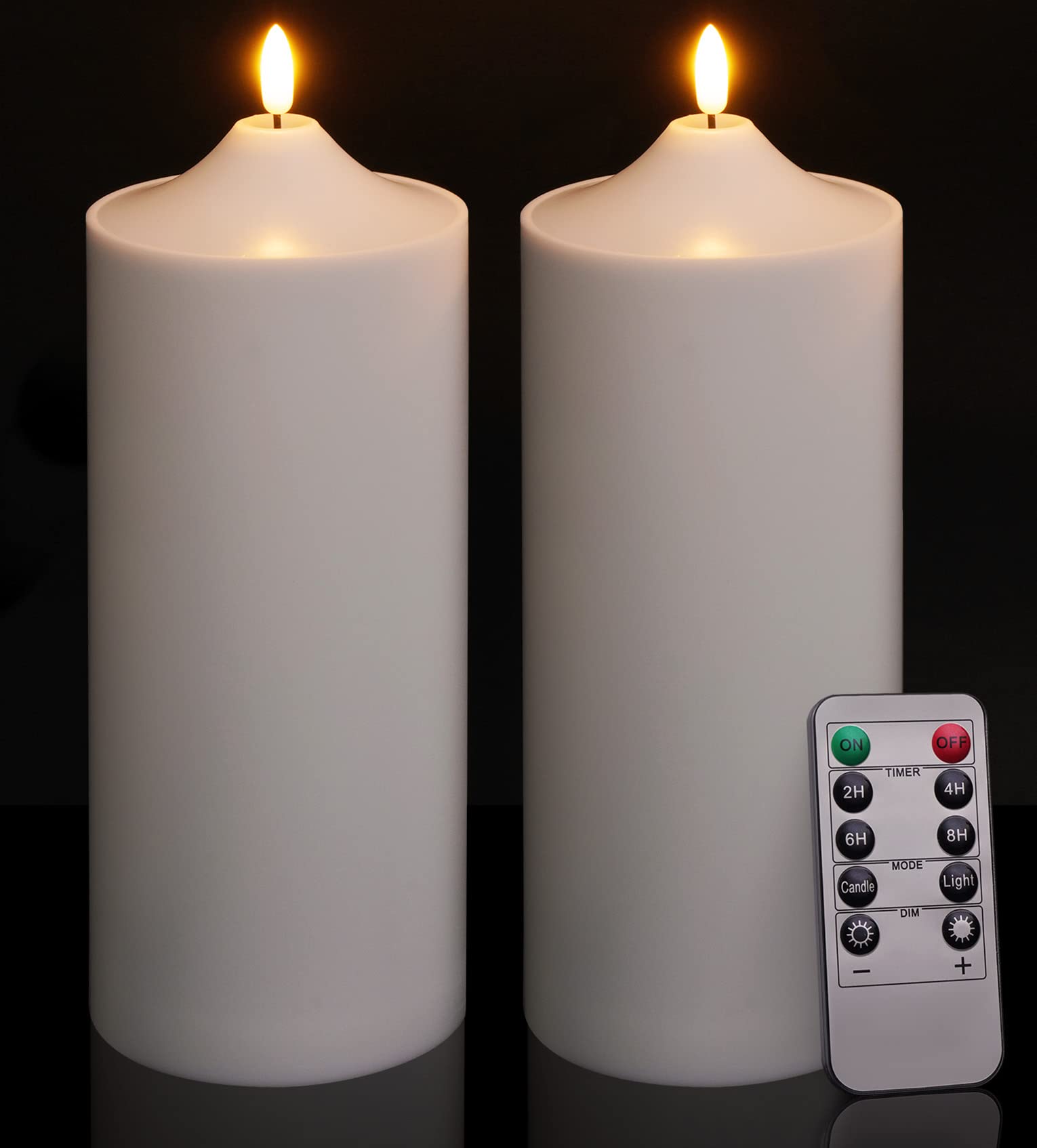 Patiphan Large Flameless LED Candles - Set of 2 White 11