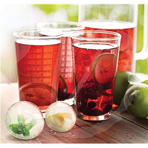 Vinotemp 2-Pack Silicone Ice Ball Maker Set - Large & Small Ice Sphere Molds for Whiskey, Cocktails & Chilling Drinks - Perfect for Home Bars, Parties & Gifts