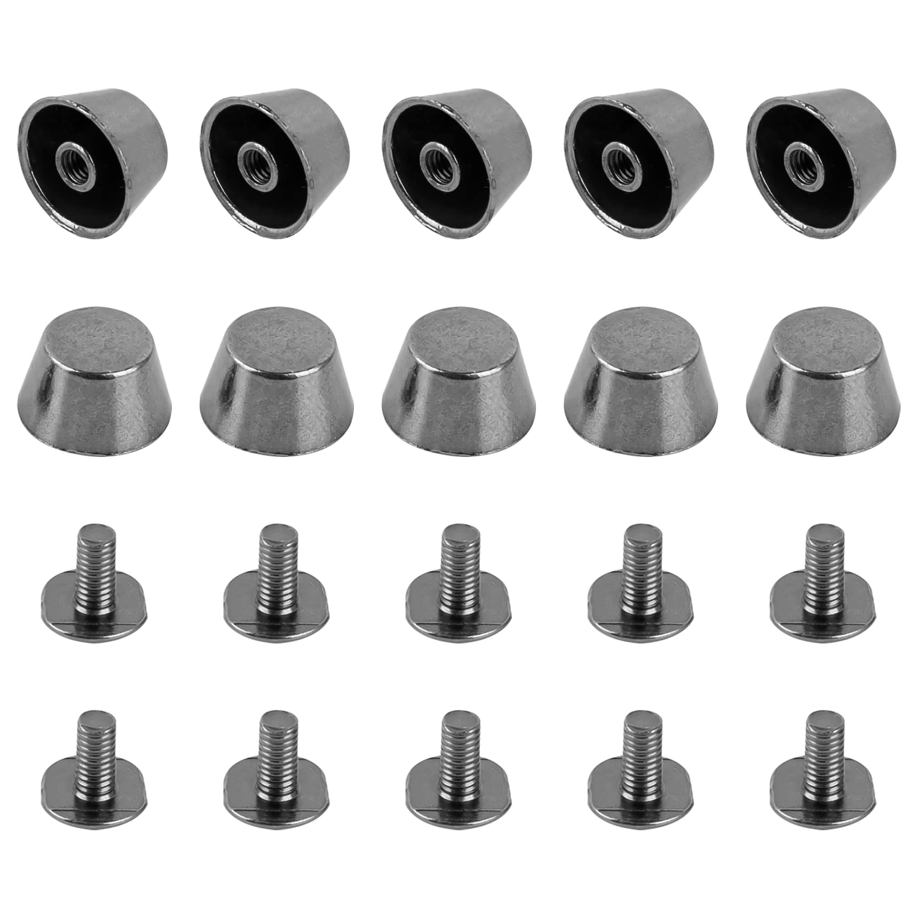 30 Pack Gun Black Rivets Studs for Handbags, Nail Head Studs with Screw Back, Purse Feet & Flat Buckle Spikes - Leathercraft DIY Supplies for Bags, Shoes, Jackets & Accessories (Perfect for Leather Repair, Fashion Upgrades & DIY Projects)