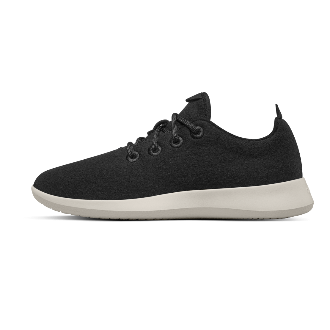 Women's Wool Runner Sneakers - True Black with Cream Sole | Comfortable & Eco-Friendly Shoes for Walking, Running & Casual Wear
