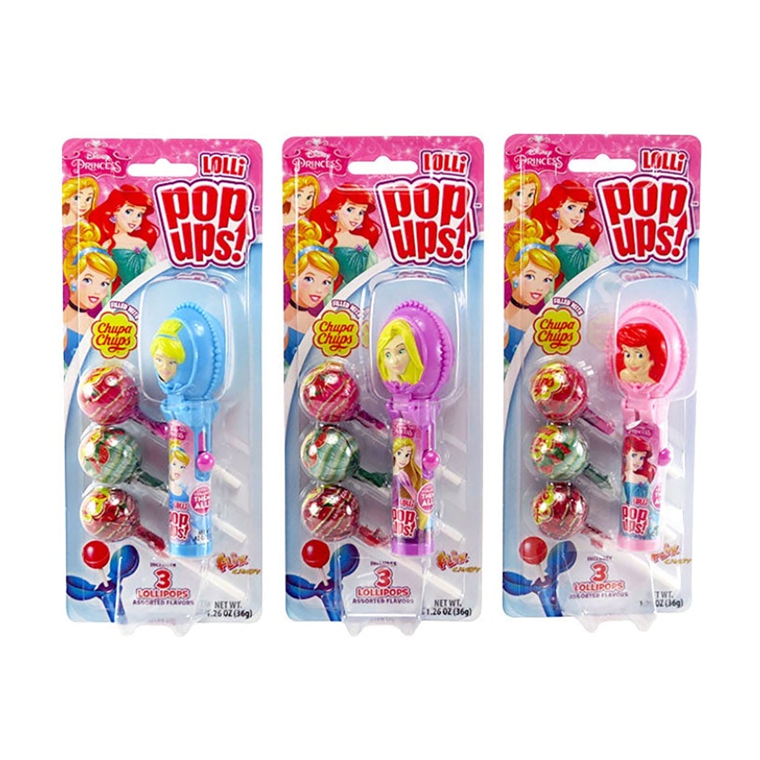 Flix Candy Pop Up Princess Blister Card - 1.26oz (6 Count) | Sweet Treats for Birthday Parties, Baby Showers & Princess Themed Events