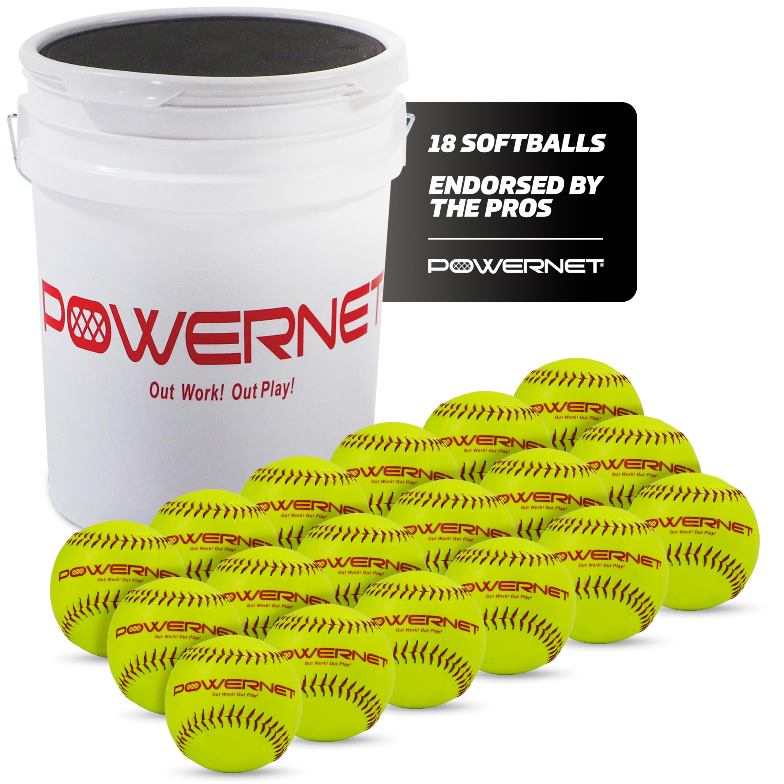 PowerNet Softball Training Equipment - Weighted & Flexi Balls for Batting Practice