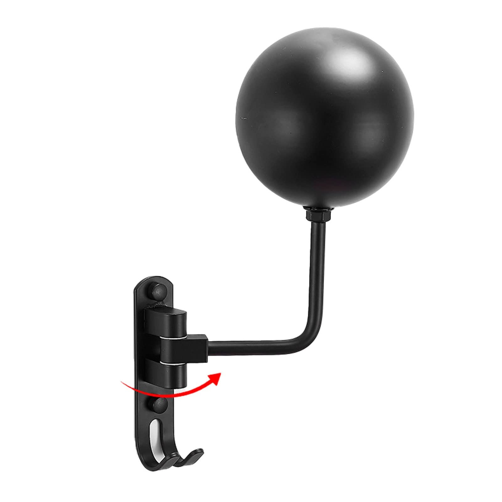 LTTL Space Aluminum Helmet Stand Holder - 180 Degree Rotating Helmet Rack for Motorcycle & Bike with 2 Hooks - Durable Helmet Hanger (Color: Black) - Perfect for Garage, Workshop & Motorcycle Storage Organization